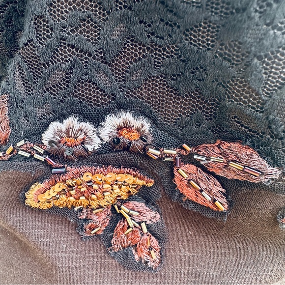 FREE PEOPLE Black dress Embroidered Beaded Sequin Secrets of Eden - Picture 13 of 16